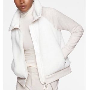ATHLETA Range Sherpa Jacket Full Zip Ivory White